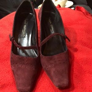 VIA SPIGA MADE IN ITALY BURGUNDY SUEDE SHOES SZ. 7